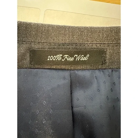 Mantoni Blazer Mens Charcoal Gray 100% Virgin Wool 2-Button Dark Academia 42-44R - Picture 9 of 9